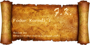 Fodor Kornél névjegykártya