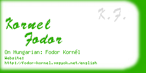 kornel fodor business card
