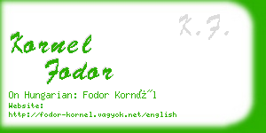 kornel fodor business card